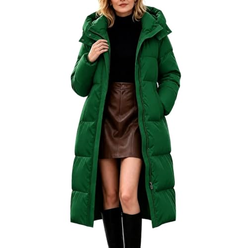 FPMLUXLL Puffer Jacket Womens Long Quilted Hooded Winter Coats with Pockets - image 1