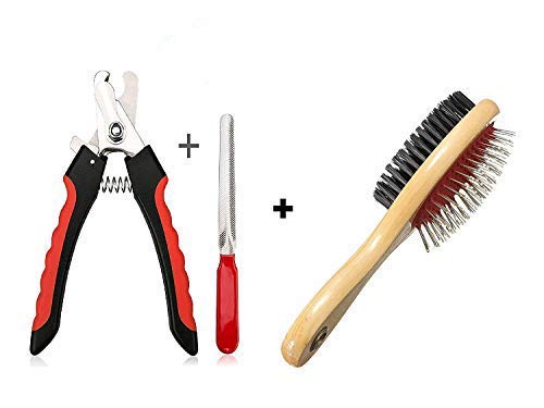 PSK PET MART Dog Nail Cutter with Clipper, Multicolor + Hair Brush for Pets Fur Shedding Comb for Dogs, Cats and Rabbits (Combo of Two) (B08XM1JB1Z) Amazon Price History, Amazon Price Tracker