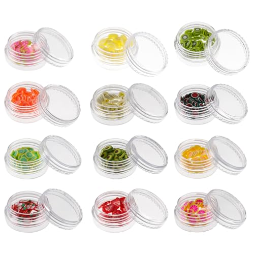 ABOOFAN Décoration de Paillettes 12 Couleurs Boîte Légère pour en Polymère Fruitée pour Manucure Artistique et Accessoires Nail Art