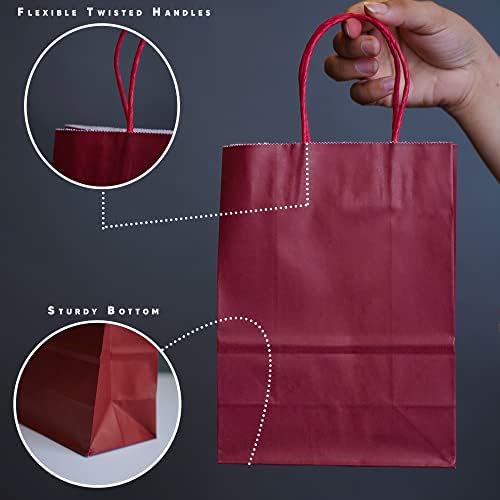 IYABA Party Bags 30 Pcs Paper Bags Party Bags for Kids Party, paper bags with handles, Multicolored Small Gift Bags Ideal for Birthday, Wedding, Baby Shower, party - 16×8×21 cm