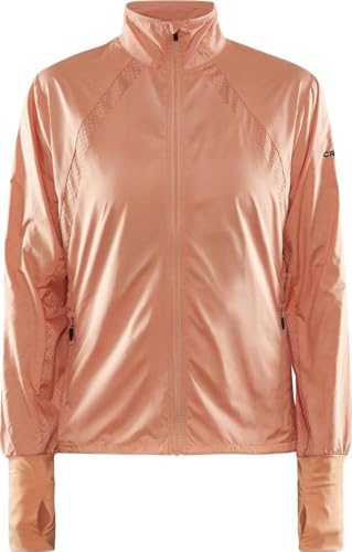Image of Craft Sportswear Women's ADV Essence Wind Jacket | Lighweight Full Zip Jacket | Perfect for Running, Cycling, & Workouts, Glow, XL