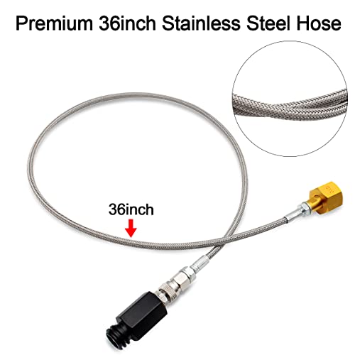 Co2 Tank To Sodastream Machine Adapter, Cga320 Co2 Tank Cylinder Adapter To Tr21-4 G1/2 Soda Water Machine With 36 Inch Stainless Steel Hose, Soda Maker Parts & Accessories #TOP2
