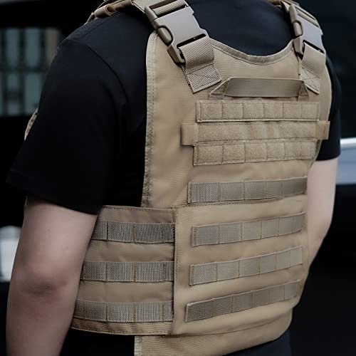 GFIRE Tactical Vest - Airsoft Lightweight Modular 3D Breathable Quick Release Vest, Adjustable Tactical Gear for Training (Tan) - Thumbnail 6
