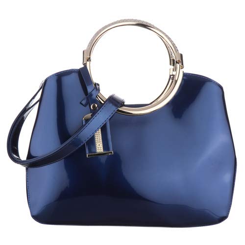 VALO Womens Blue Leather Handbag