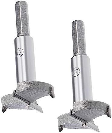 2Pcs Woodworking Hole Opener Drill Bit 42mm Forstner Drill Bits Tungsten Carbide Wood Hole Saw Hinge Drilling Bit Cutter