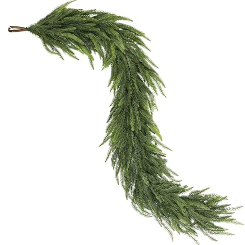 16FT Christmas Norfolk Pine Garland -1PCS, Artificial Pine Needles Garlands Faux Greenery Fake Garland for Holiday Fireplace,Table,Window,Stairs,Mante,Indoor Outdoor Decor by GLIDLION - Image 9
