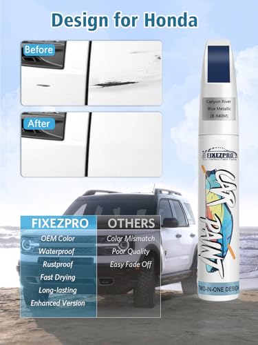 Image of B-640M Canyon River Blue Metallic Car Touch Up Paint for Honda, Color Match Auto Paint Repair Pen,Professional Car Scratch Repair Remover Pen Quick Drying, Easy to Use