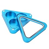 FastUU Billard Queuespitzen Aufbewahrungsbox, Dreieck Queuespitzen Aufbewahrungsbox Blau Klein DREI Loch Magnetisch für Snooker Stick Zubehör