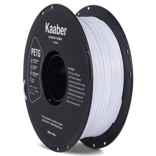 Kaaber PETG Filament 1.75mm,1kg PETG White Filament, 1kg Plastic Board Spool,1.75mm Black...