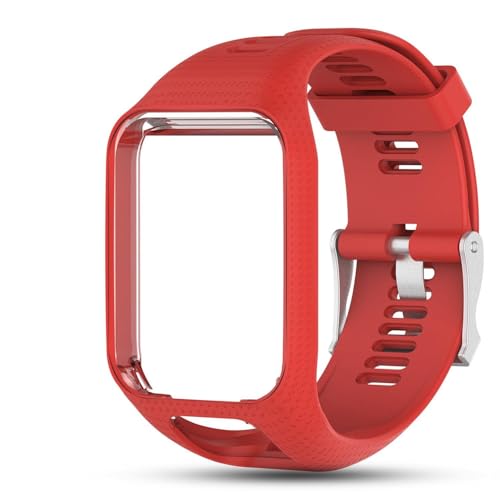 Feskio Accessory Replacement Soft Silicone Gel Watch Band Wristband Strap Sport Bracelet for Tomtom Runner 2 / Runner 3 / Spark 3 / Adventurer/Golfer 2 Sports GPS Running Smartwatch (One Size)