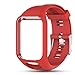 Feskio Accessory Replacement Soft Silicone Gel Watch Band Wristband Strap Sport Bracelet for Tomtom Runner 2 / Runner 3 / Spark 3 / Adventurer/Golfer 2 Sports GPS Running Smartwatch (One Size)