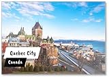 Kühlschrankmagnet mit Blick auf Quebec City Skyline mit Chateau Frontenac – Quebec City, Quebec, Kanada, Kühlschrankmagnet