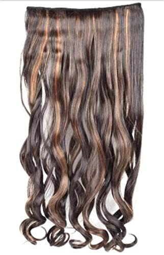 Image of Air Flow Natural Looing Realistic Black Hair Extension Long Hair Silky With Free Wig Comb (Highlighted Curly Hair Extension)