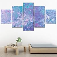 SIGNWIN 5 Panel Canvas Wall Art Modern Art 3D Abstract Abstract Brushstroke Contemporary Digital Art Fun Multicolor for Home Decorations Ready to Hang - 60