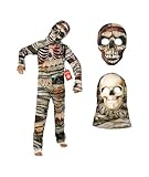Morph Kids Mummy Costume, Two-Faced Mummy Outfit, Halloween Costume, Medium