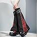 HeiBai Xiong Goth Flared Leg Warmers for Women Punk Rock Long Buckle Zipper Y2k Harajuku Rave Japanese Alt Hippie Ice Skating Grunge Emo Gothic Flare Fashion Legwarmers, Black and Red