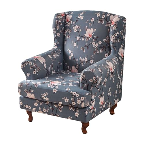 Housse fauteuil à oreilles extensible et lavable en machine lot de 2