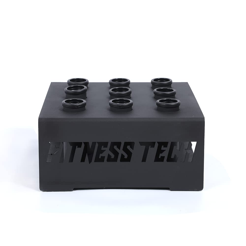 Soporte de Suelo para Barra Olímpica - Rack de Almacenamiento y Protección de Superficies - Capacidad para 9 Barras Olímpicas - 20 Kg - 44 x 42,9 x16,5 Cm