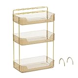 [Stilvoll, robust und langlebig] Dieser Make-up Organizer aus beschichtetem Metall und hochwertigem PET-Kunststoff ist sowohl stilvoll als auch robust und damit die ideale Lösung für die Organisation Ihres Schminktisches