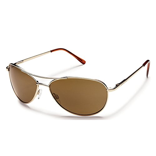 Suncloud Men's Polarized wrap Sunglasses, Gold, Small