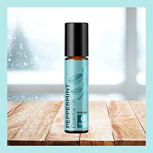 Peppermint Essential Oil Roll On - Pure Peppermint Oil Stick Travel Essentials With Aromatherapy Oil For Headaches - Pre-Diluted Natural Peppermint Oil Roll On For Energy Focus And Concentration #TOP4