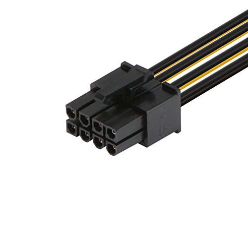 J&D 8 Pin Pcie To 2 X 4 Pin Lp4 Molex Power Cable Adapter (2 Pack), 6 Inch / 15 Cm, Black #TOP2