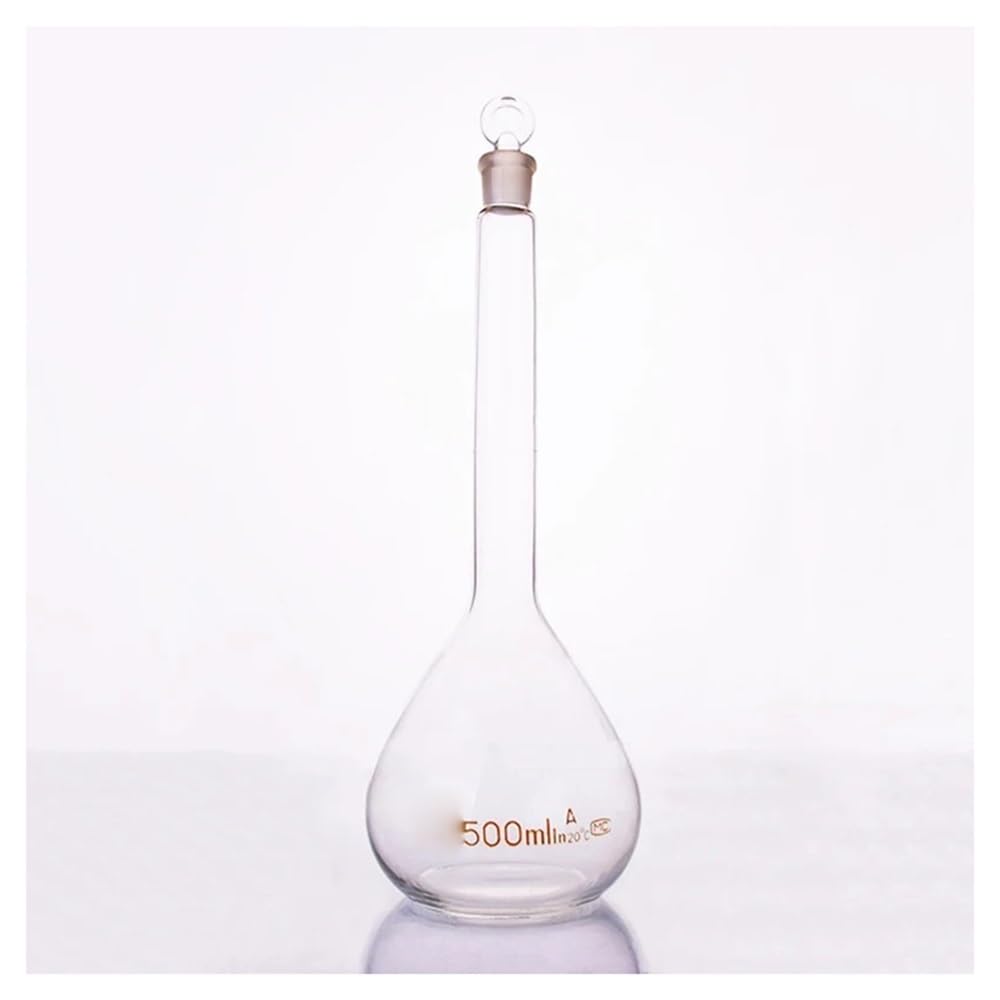 Laborgeräte und -ausrüstung Messkolben mit Stopfen 5 ml/10 ml/25 ml/50 ml/100 ml/200 ml/250 ml/500 ml/1000 ml/2000 ml(500ml)