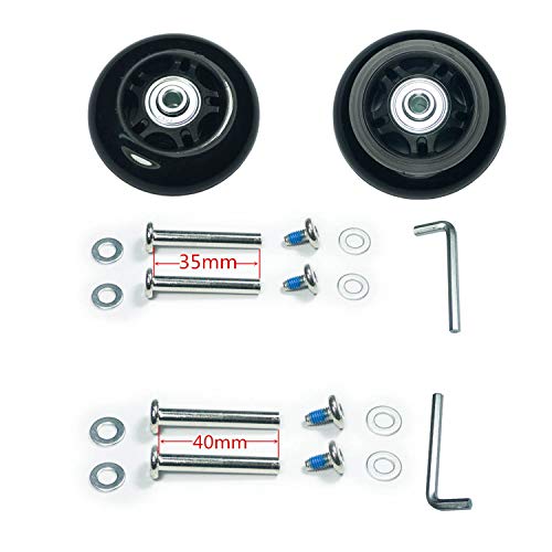F-Ber Luggage Suitcase Wheels Replacement Kit 90X24Mm/3.54"X0.94" W/Abec 608Zz Inline Outdoor Skate Replacement Wheels, One Set Of (2) Wheels (Od:90 W:24 Id:6 Axles:35&40Mm) #TOP4