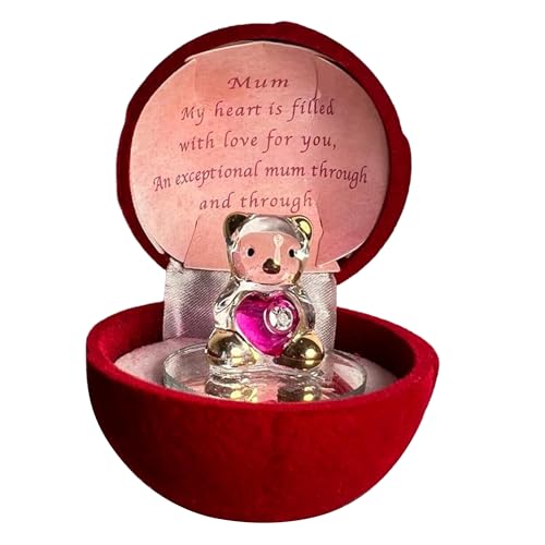 Glass Bear in Gift Box for a Special Mom Through and Through | Gift for Mother | Mummy | Mother’s Day | Gift for Mum from Daughter or Son