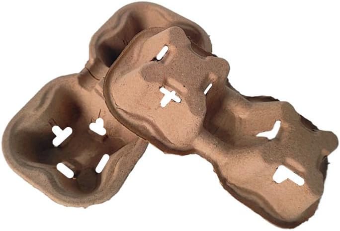 Disposable 2 Cup Drink Carrier Trays, Biodegradable Pulp Fiber Coffee Carry Tray, Compostable No Spill Drink Cup Holder for Hot Cold Beverages, Car, Food Delivery, Restaurants and Cafes Shop (50 Pack) - Image 3