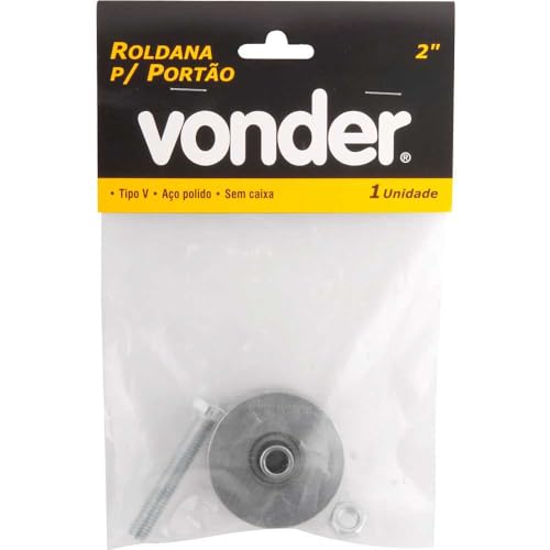 Roldana Para Portão, Tipo V, Aço Polido, Sem Caixa Vonder 2