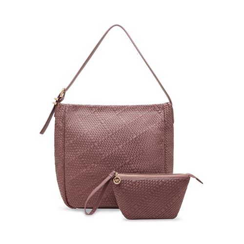 Anne Klein Womens Woven Hobo with Detachable Pouch