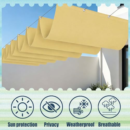 Voile d'ombrage imperméable 450 x 320 cm rétractable pour patio