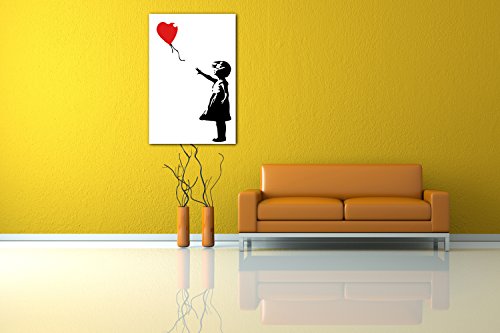 Toile Banksy Petite Fille au Ballon - Tableau Déco Porteur d'Espoir 60x80 - 4