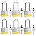 HZSY Keyed Alike Laminated Steel Padlocks, (40mm) Wide, Long Shackle Padlockï¼ŒPack of 6ï¼Œfor Gym Locker & StorageUnit or More