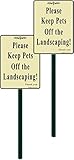 2-pack, Discreet Please Keep Pets Off The Landscaping Lawn Sign 7