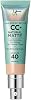 IT Cosmetics Full Coverage Foundation, Natural Matte, Made with Hyaluronic Acid, SPF 40 Protection, Your Skin But Better CC, Shade: Fair Light, 32ml