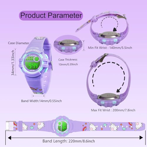 Image of Kids Digital Watch for Girls Boys,Children's Waterproof Colorful Light UP Outdoor Sport Watch with Stopwatch Alarm-Kids Gifts for Girls Boys