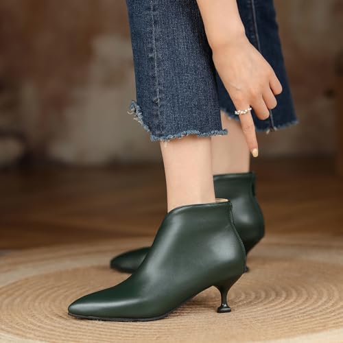 Gicoiz Women Dress Kitten Heels Ankle Boots Pointed Toe3