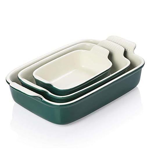 SWEEJAR Porcelain Bakeware Set for Cooking, Ceramic Rectangular Baking Dish Lasagna Pans for Casserole Dish, Cake Dinner, Kitchen, Banquet and Daily Use, 13 x 9.8 inch(Jade)