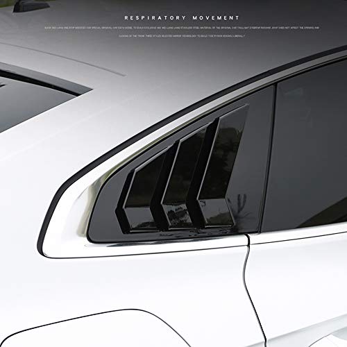 ITrims for Volkswagen Passat CC 2017 2018 2019 Rear Car Side Window Louvers Vent Cover Trim Shutter 2PCS Auto Car Accessories Decoration (Glossy Black)