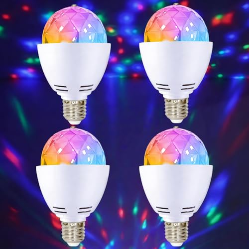 Rotazione dinamica a 360°: Vivi un affascinante gioco di luce grazie alla rotazione automatica a 360°. Questa lampada da festa a LED crea riflessi e scheggiature scintillanti. La E27 3W RGB LED Ball Discoteca assicura cambiamenti di colore vividi e rende ogni lampada da festa a LED il punto centrale.