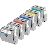 PTM95 Label Tape Replace for Brother M Tape 12mm 0.47 P Touch M-K231 M-K131 MK431 MK531 MK631 MK731 Compatible with Brother PT-M95 PT-65 PT-45 PT-90 PT-80 PT-70bm Label Maker Refill 1/2, 6 Color
