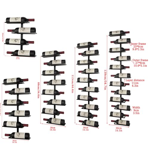 Étagère à vin réglable noire pour optimiser le rangement mural - 8