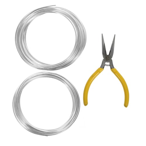 Veemoon 2 Rolls Gardening Metal Wire Crafting Wire for Floral Arrangements DIY Projects with Ergonomic Pliers Lightweight Gardening Tool for Plant Support and Crafts