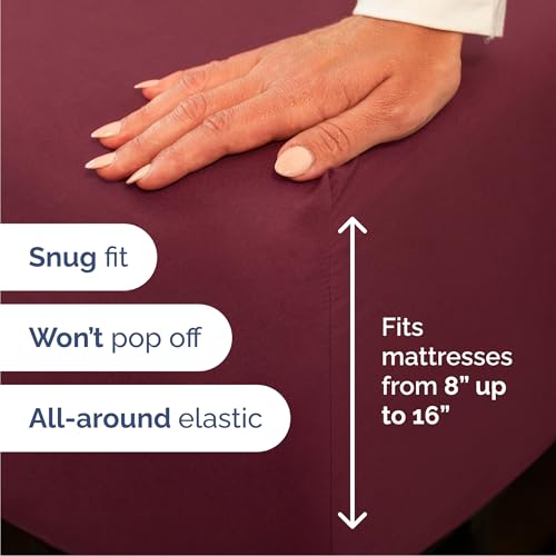 Image of Queen 6 Piece Bed Sheet Set - Comfy, Breathable & Cooling Sheets - Burgundy | Ultra-Soft Hotel Luxury Bedding Set w / 8-16 Inch Deep Pockets, 1 Flat & 1 Fitted Sheet & 4 Pillowcases, Wrinkle & Fade Free