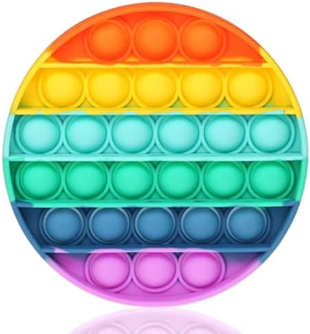 Fidget Toy with Popping Sound Rainbow Square Push Bubble Sensory Fidget Toys Pack for Anxiety & Stress Relief Autism Learning Materials,Squeeze Toy for Kids Teens Office Older