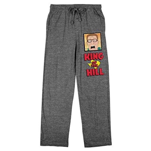 King Of The Hill Hank Hill & Logo Mens Gray Heather Sleep Pajama Pants