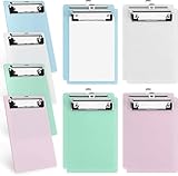 Pralb 12 PCS Mini Clipboards,Pretty Cute Memo Size Pocket Clip Boards,Plastic Colorful, 4.7x7 inch,Mini Colourful Transparent (Mixed, A6)