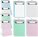 Pralb 12 PCS Mini Clipboard,Pretty Cute Clipboard Memo Size Pocket Clip Boards,Plastic Colorful Clipboard,5x7 inch,Mini Colourful Transparent (Mixed, A6)